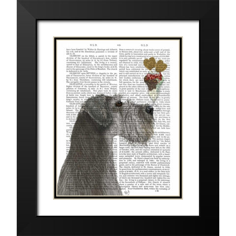 Schnauzer, Grey, Ice Cream Black Modern Wood Framed Art Print with Double Matting by Fab Funky