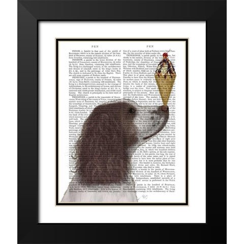 Springer Spaniel, Brown and White, Ice Cream Black Modern Wood Framed Art Print with Double Matting by Fab Funky