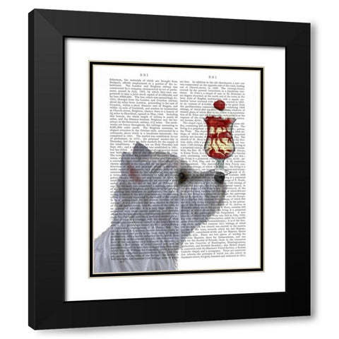 Westie Ice Cream Black Modern Wood Framed Art Print with Double Matting by Fab Funky
