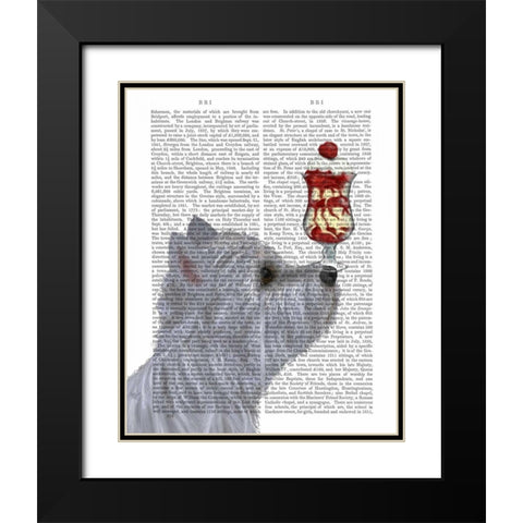 Westie Ice Cream Black Modern Wood Framed Art Print with Double Matting by Fab Funky