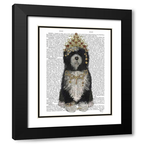 Tibetan Tibetan Black Modern Wood Framed Art Print with Double Matting by Fab Funky