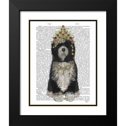 Tibetan Tibetan Black Modern Wood Framed Art Print with Double Matting by Fab Funky