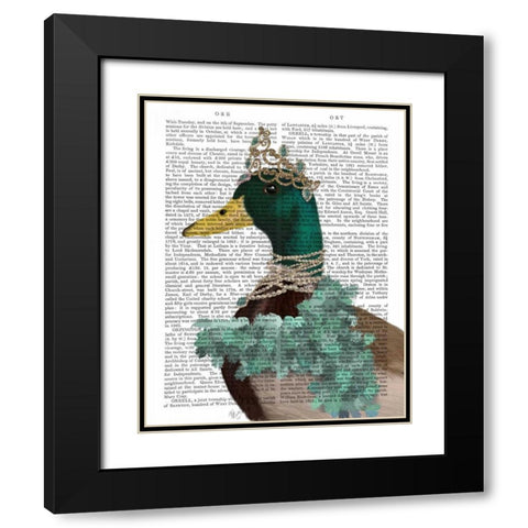 The Right Honourable Lady D Black Modern Wood Framed Art Print with Double Matting by Fab Funky