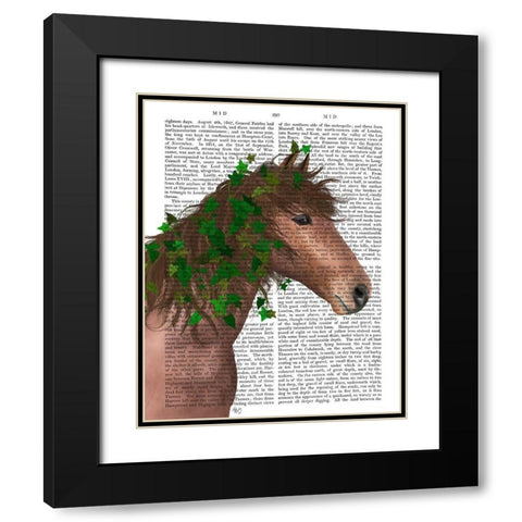 Horse Chestnut with Ivy Black Modern Wood Framed Art Print with Double Matting by Fab Funky
