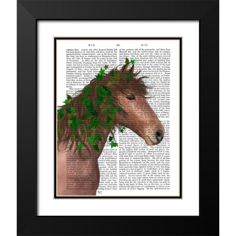 Horse Chestnut with Ivy Black Modern Wood Framed Art Print with Double Matting by Fab Funky