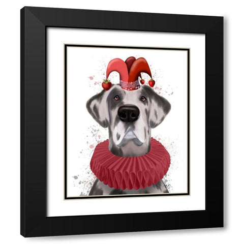 Great Dane Strawberry Fool Black Modern Wood Framed Art Print with Double Matting by Fab Funky