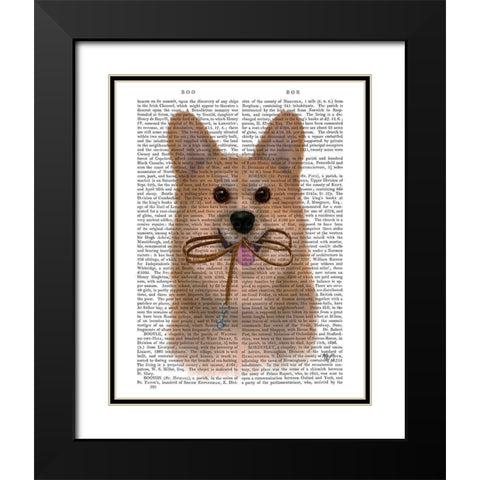 Corgi Walkies Black Modern Wood Framed Art Print with Double Matting by Fab Funky