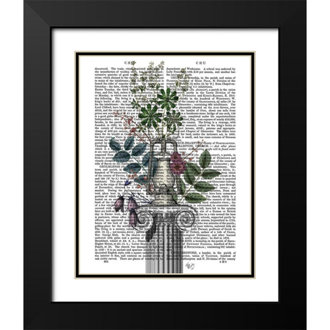 Lamp On Plinth Black Modern Wood Framed Art Print with Double Matting by Fab Funky