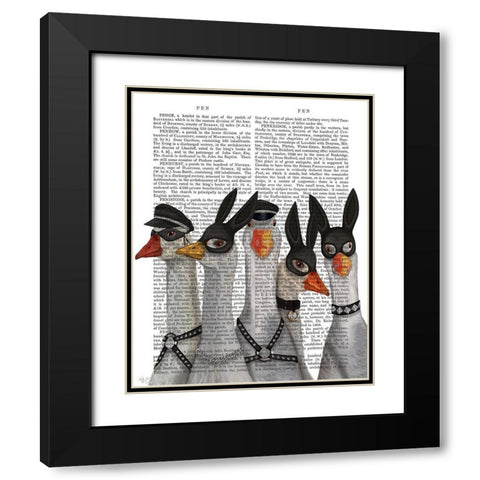 Geese Guys Book Print Black Modern Wood Framed Art Print with Double Matting by Fab Funky