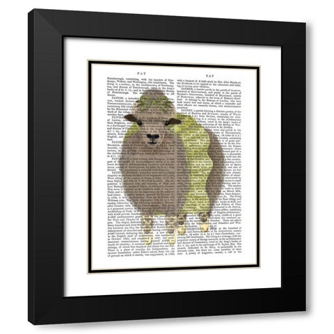 Ballet Sheep 2 Book Print Black Modern Wood Framed Art Print with Double Matting by Fab Funky