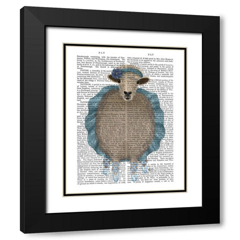 Ballet Sheep 3 Book Print Black Modern Wood Framed Art Print with Double Matting by Fab Funky