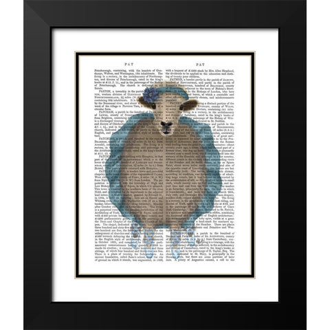 Ballet Sheep 3 Book Print Black Modern Wood Framed Art Print with Double Matting by Fab Funky