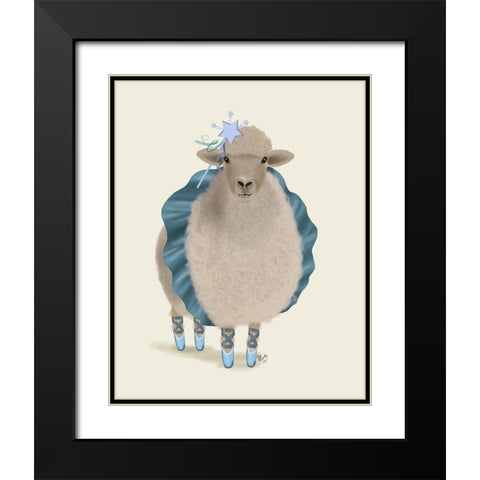 Ballet Sheep 5 Black Modern Wood Framed Art Print with Double Matting by Fab Funky