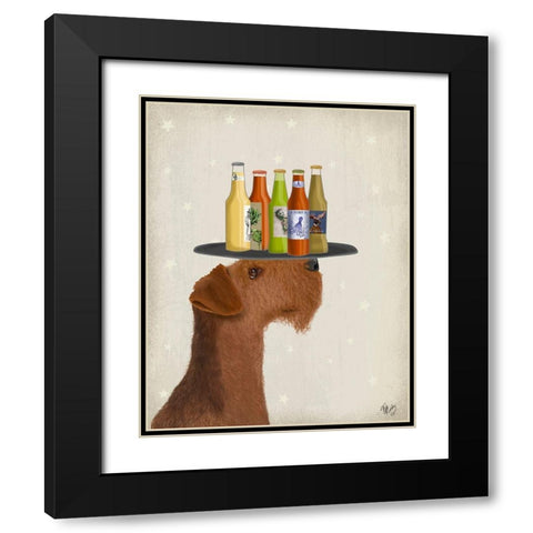 Airdale Beer Lover Black Modern Wood Framed Art Print with Double Matting by Fab Funky