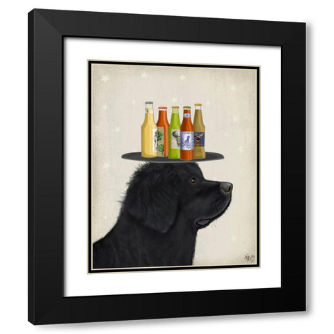 Pit Bull Beer Lover Black Modern Wood Framed Art Print with Double Matting by Fab Funky