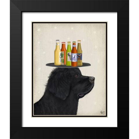 Pit Bull Beer Lover Black Modern Wood Framed Art Print with Double Matting by Fab Funky