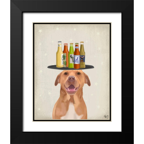 Pomeranian Beer Lover Black Modern Wood Framed Art Print with Double Matting by Fab Funky