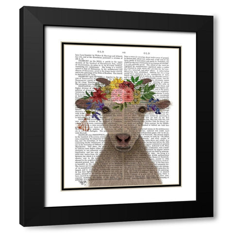 Goat Bohemian 1 Book Print Black Modern Wood Framed Art Print with Double Matting by Fab Funky