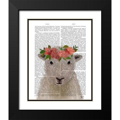 Sheep Bohemian 1 Book Print Black Modern Wood Framed Art Print with Double Matting by Fab Funky