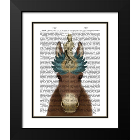 Donkey Bodhisattva Book Print Black Modern Wood Framed Art Print with Double Matting by Fab Funky