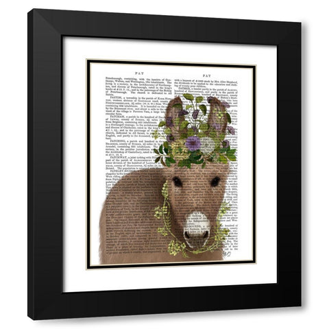 Donkey Bohemian 2 Book Print Black Modern Wood Framed Art Print with Double Matting by Fab Funky