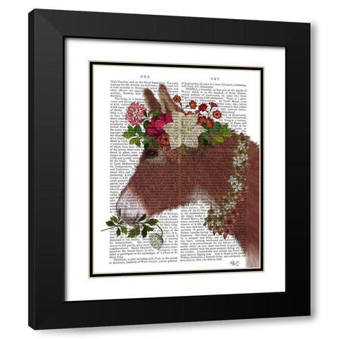 Donkey Bohemian 5 Book Print Black Modern Wood Framed Art Print with Double Matting by Fab Funky
