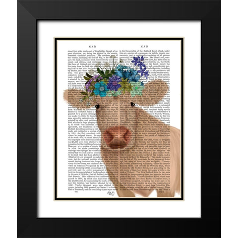 Cow Cream Bohemian 2 Book Print Black Modern Wood Framed Art Print with Double Matting by Fab Funky