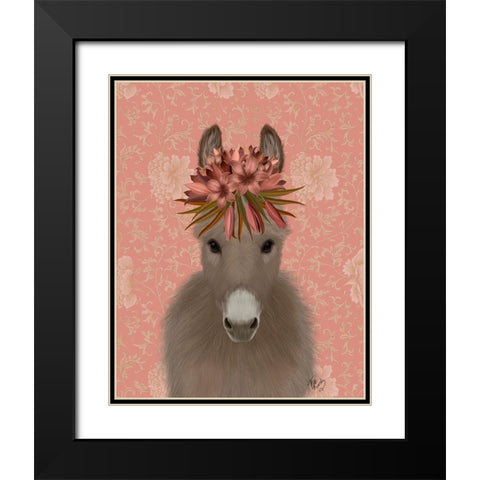Donkey Bohemian 1 Black Modern Wood Framed Art Print with Double Matting by Fab Funky