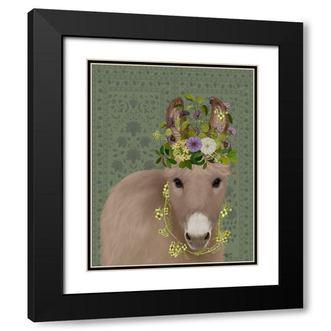 Donkey Bohemian 2 Black Modern Wood Framed Art Print with Double Matting by Fab Funky