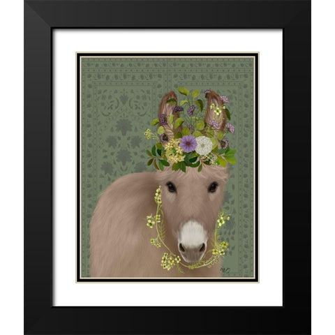 Donkey Bohemian 2 Black Modern Wood Framed Art Print with Double Matting by Fab Funky