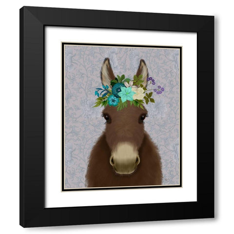 Donkey Bohemian 3 Black Modern Wood Framed Art Print with Double Matting by Fab Funky