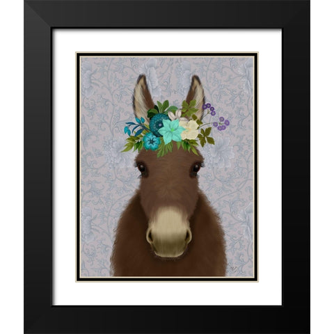 Donkey Bohemian 3 Black Modern Wood Framed Art Print with Double Matting by Fab Funky