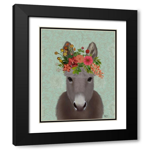 Donkey Bohemian 4 Black Modern Wood Framed Art Print with Double Matting by Fab Funky