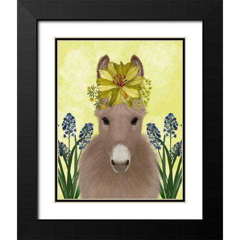 Donkey Sunflower Black Modern Wood Framed Art Print with Double Matting by Fab Funky
