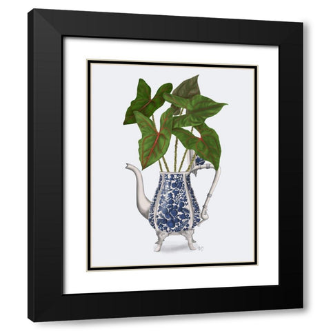 Chinoiserie Vase 4, With Plant Black Modern Wood Framed Art Print with Double Matting by Fab Funky