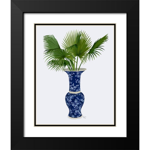 Chinoiserie Vase 8, With Plant Black Modern Wood Framed Art Print with Double Matting by Fab Funky
