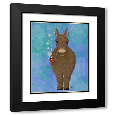 Donkey Bubble Pipe, Full Black Modern Wood Framed Art Print with Double Matting by Fab Funky