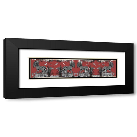 Livoris Feritas Zebra Design, Whole Black Modern Wood Framed Art Print with Double Matting by Fab Funky
