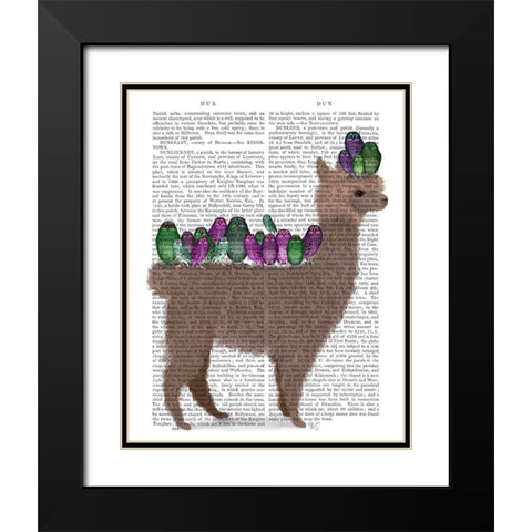 Llama Owls, Full Book Print Black Modern Wood Framed Art Print with Double Matting by Fab Funky