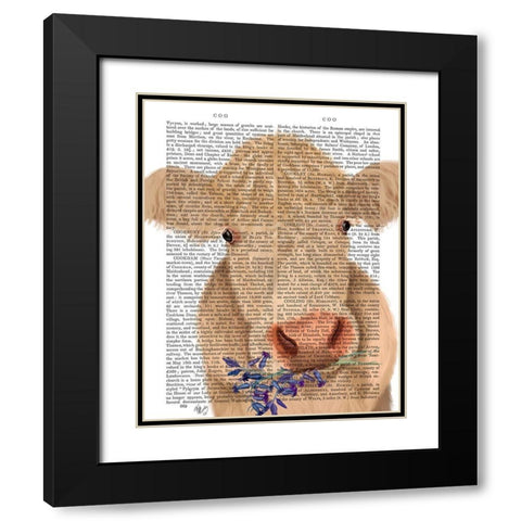 Cow Cream, Bluebells Book Print Black Modern Wood Framed Art Print with Double Matting by Fab Funky