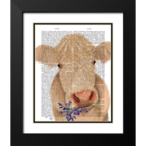 Cow Cream, Bluebells Book Print Black Modern Wood Framed Art Print with Double Matting by Fab Funky