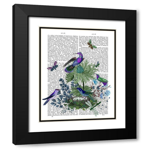 Tropical Birds Nest 1 Book Print Black Modern Wood Framed Art Print with Double Matting by Fab Funky
