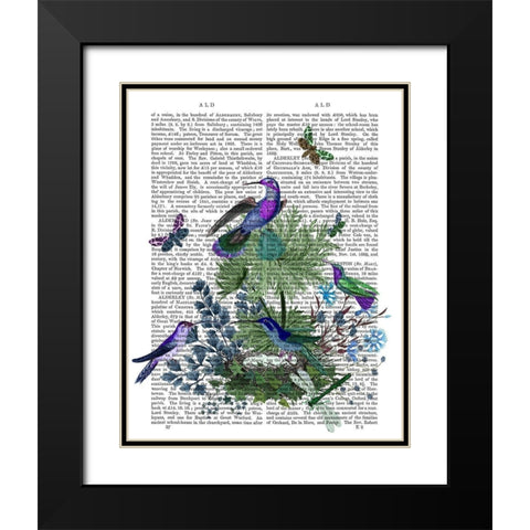 Tropical Birds Nest 1 Book Print Black Modern Wood Framed Art Print with Double Matting by Fab Funky