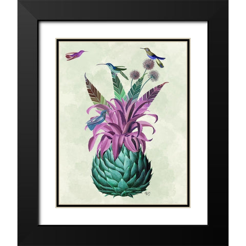 Tropical Artichoke Black Modern Wood Framed Art Print with Double Matting by Fab Funky