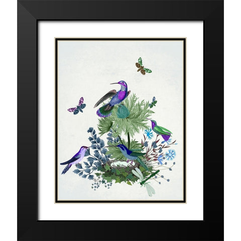 Tropical Birds Nest 1 Black Modern Wood Framed Art Print with Double Matting by Fab Funky