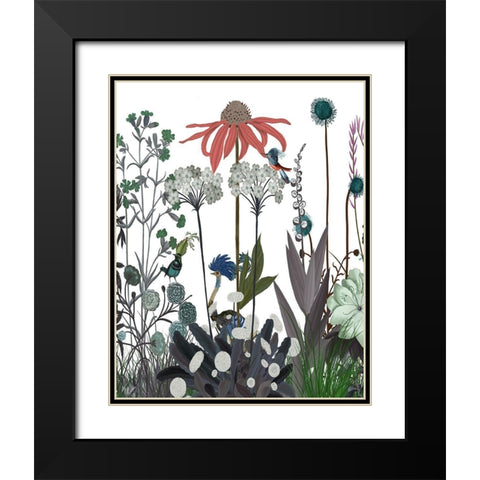 Wildflower Bloom, Ostrich Black Modern Wood Framed Art Print with Double Matting by Fab Funky