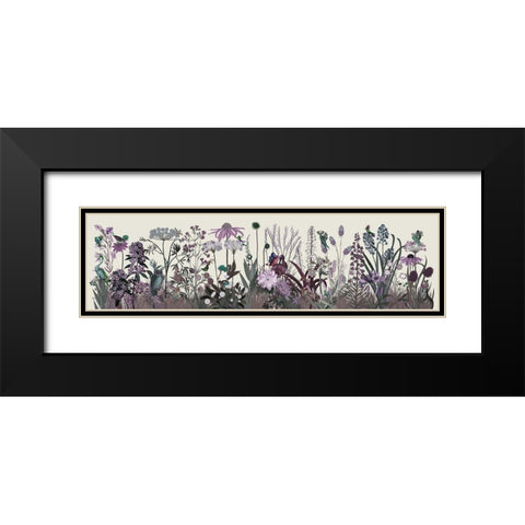 Wildflower Blush Black Modern Wood Framed Art Print with Double Matting by Fab Funky