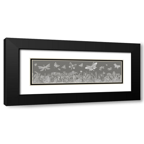 Flutterbies Black Modern Wood Framed Art Print with Double Matting by Fab Funky