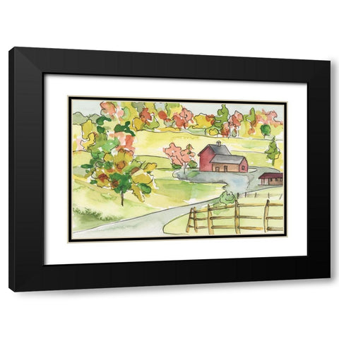 Barn Vista II Black Modern Wood Framed Art Print with Double Matting by Moore, Regina