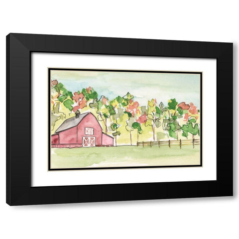 Barn Vista III Black Modern Wood Framed Art Print with Double Matting by Moore, Regina